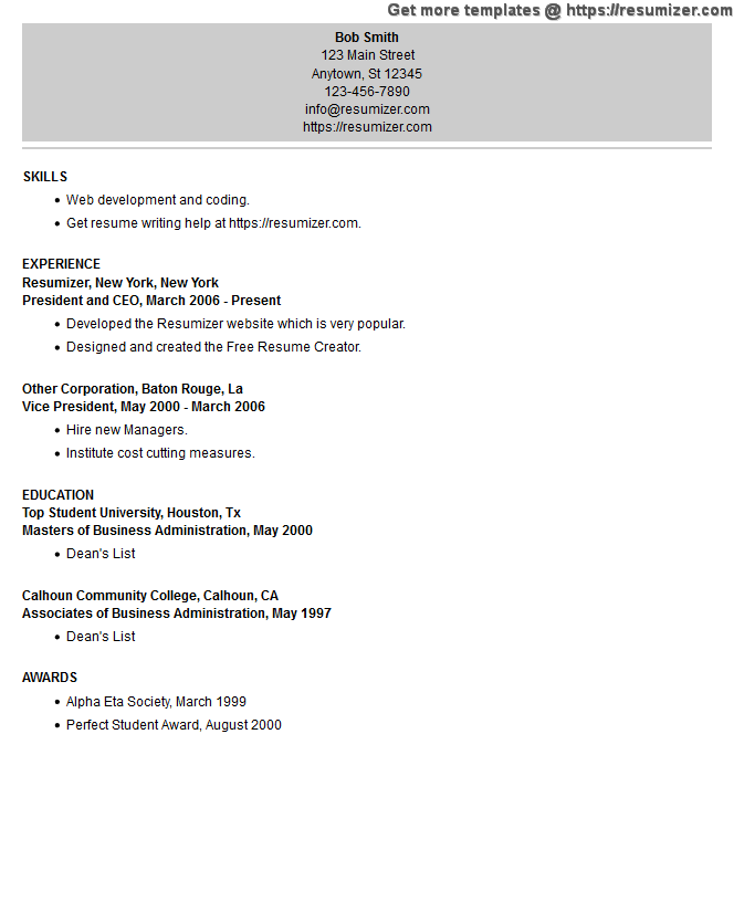 resume style 18