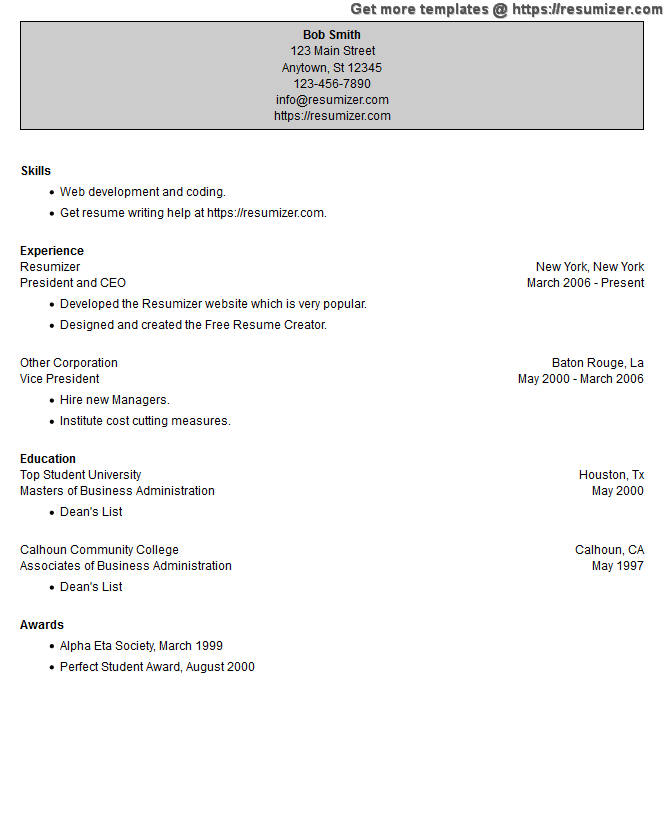 professional resume