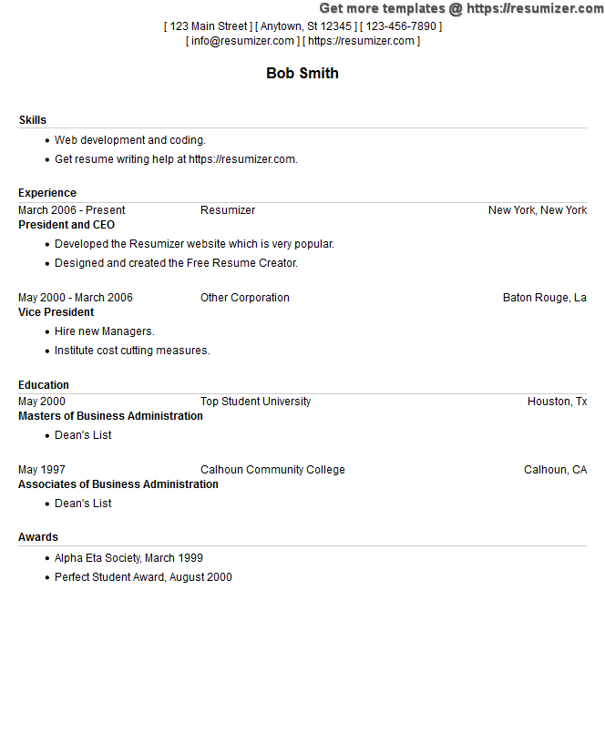 compact resume style 13