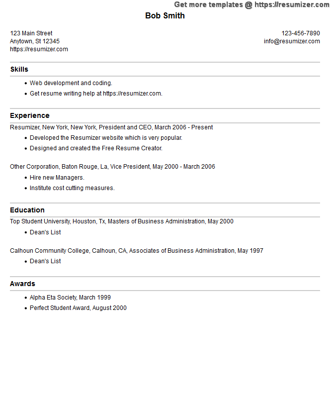 resume style 4