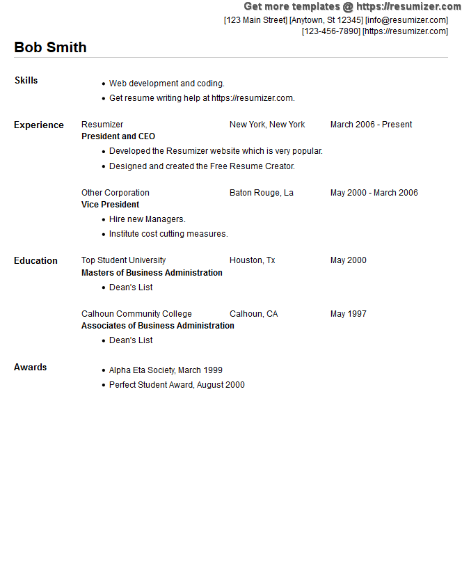 free resume style 5
